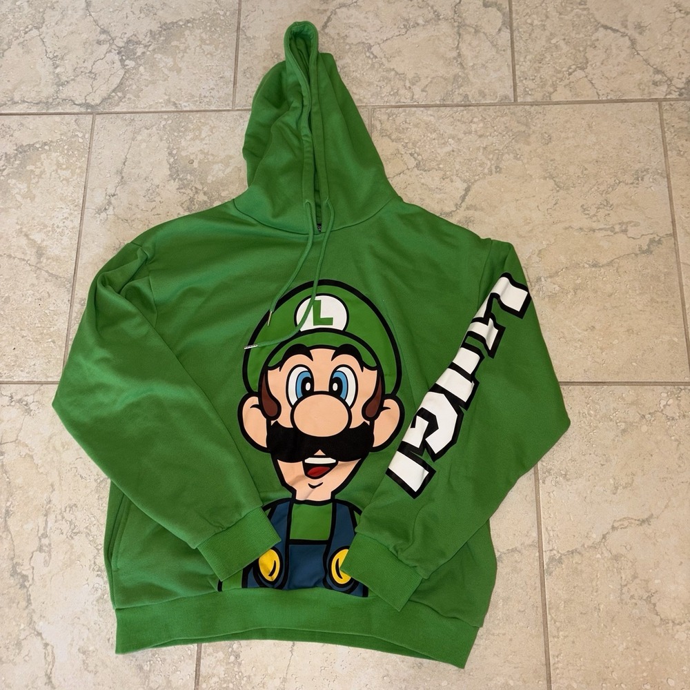 Universal Studios Super Nintendo World Luigi Jacket Hoodie Mens Large